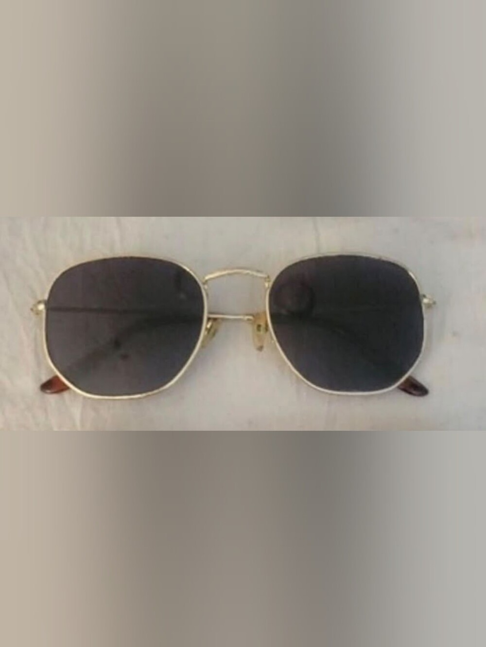 Gold Frame Sunglasses with Black Lenses